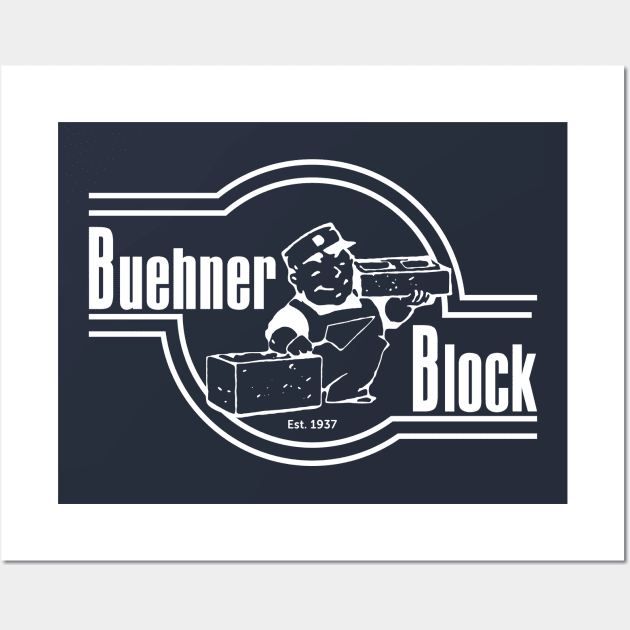 Buehner Block Co. White Logo Wall Art by Designed by Bean